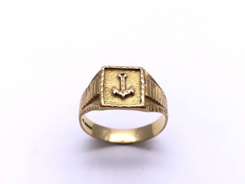 18ct Yellow Gold Anchor Signet Ring