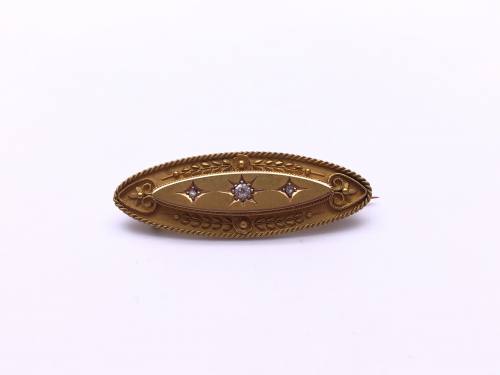 15ct Diamond Bar Brooch Birmingham 1901