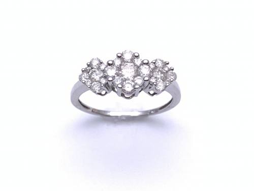 18ct White Gold Diamond Cluster Ring 1.05ct