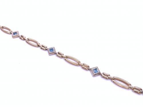 9ct Blue Topaz Fancy Bracelet