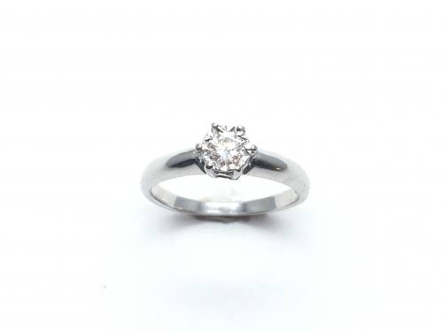 18ct White Gold Diamond Solitaire Ring