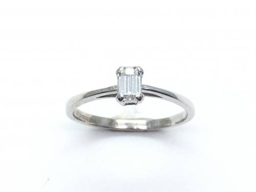 18ct Emerald Cut Diamond Solitaire Ring