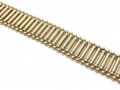 9ct Yellow Gold Fancy Flat Bar Bracelet