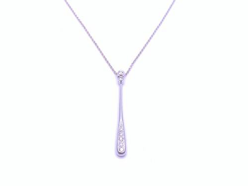 18ct White Gold Diamond Pendant&Chain