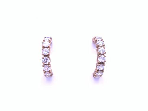 9ct Cubic Zirconia Hoop Earrings