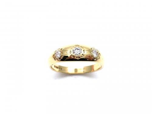 18ct Yellow Gold Diamond 3 Stone Ring