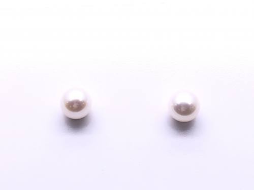 9ct Yellow Gold Cultured Pearl Stud Earrings 7x8mm