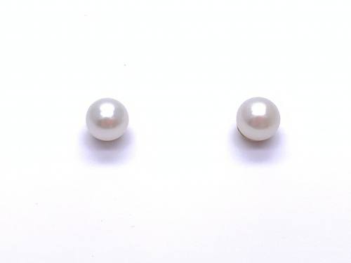 9ct Yellow Gold Cultured Pearl Stud Earrings 6mm