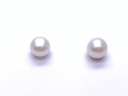 9ct Yellow Gold Cultured Pearl Stud Earrings 8x9mm