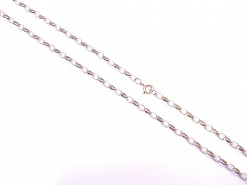 9ct Yellow Gold Faceted Oval Belcher Chain 24 inch