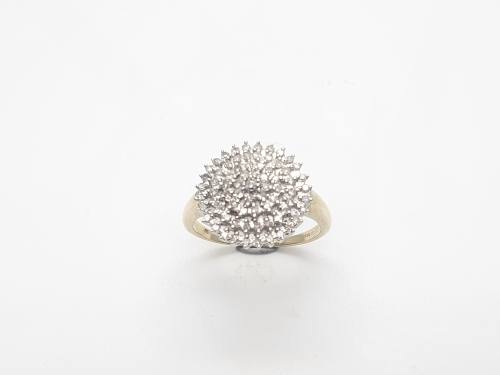 9ct Yellow Gold Diamond Cluster Ring