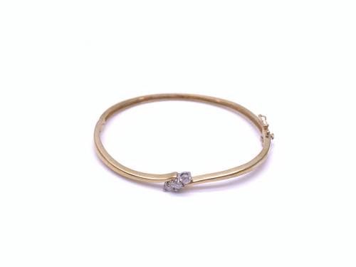 9ct Yellow Gold Diamond Bangle