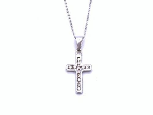 9ct Diamond Cross Pendant and Chain