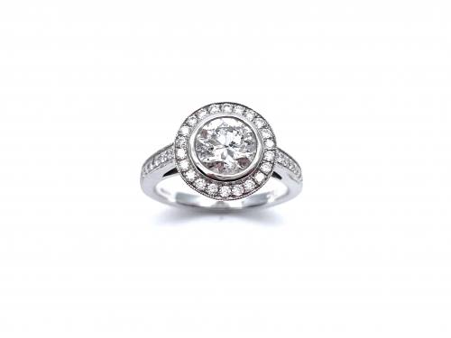 18ct White Gold Diamond Halo Ring