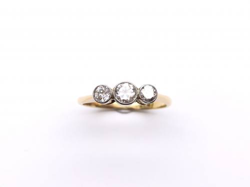 Diamond 3 Stone Ring Circa 1940's