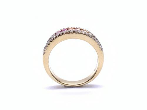 18ct Yellow Gold Multi-Sapphire & Diamond Ring
