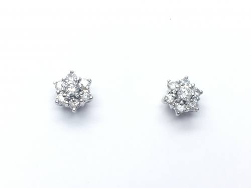 18ct Diamond Cluster Earrings