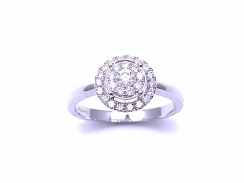 18ct White Gold Diamond Cluster Ring 0.44ct