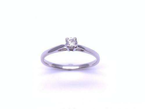 9ct White Gold Diamond Solitaire Ring