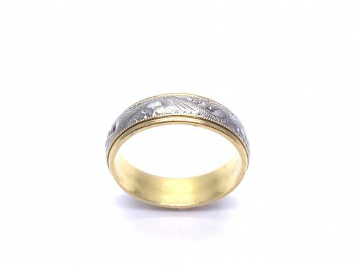 18ct 2 Colour D Shaped Wedding Ring