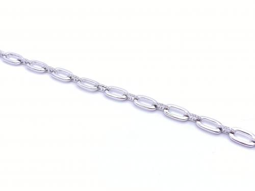 9ct White Gold Diamond Chain Link Bracelet 0.34ct