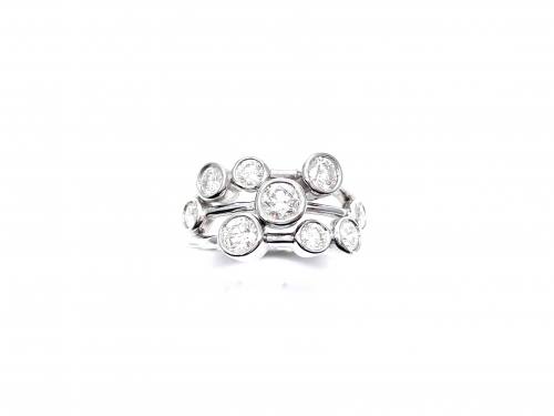 18ct White Gold Diamond Bubble Ring 1.50ct