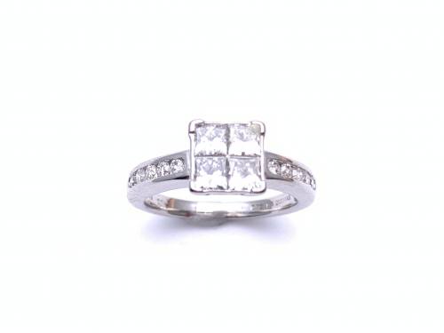 18ct Diamond Cluster Ring 0.75ct