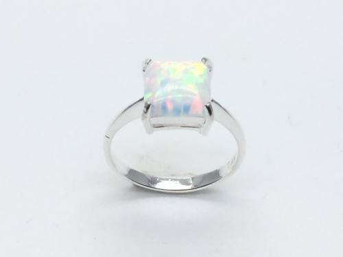 Silver & Created Opal Ring
