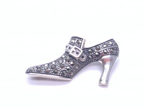 Silver & Marcasite Shoe Brooch