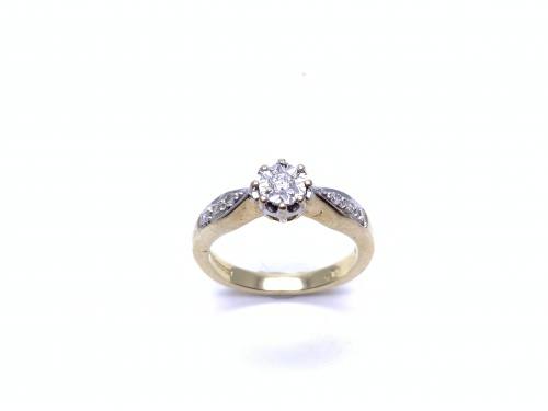 9ct Yellow Gold Diamond Solitaire Ring