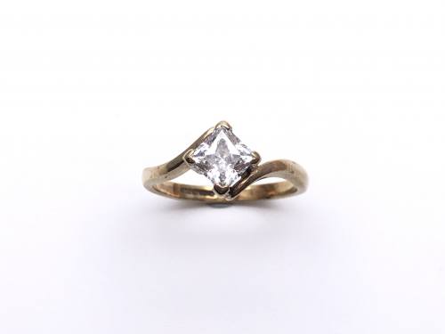 9ct Yellow Gold CZ Solitaire Ring