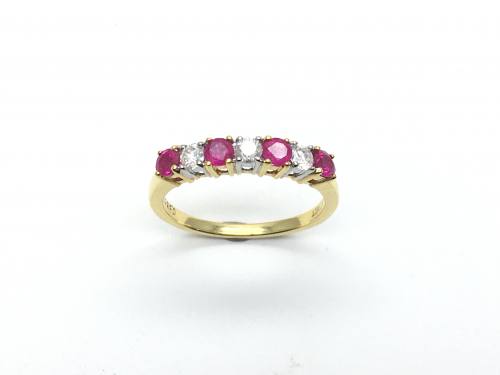 18ct Yellow Gold Ruby & Diamond Eternity Ring