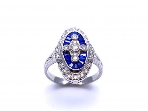 18ct White Gold Sapphire & Diamond Ring