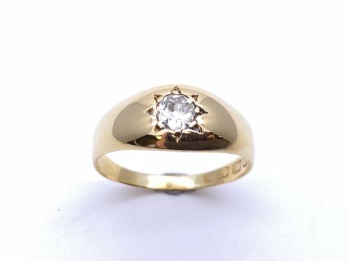 An Old 18ct Yellow Gold Diamond Solitaire Ring