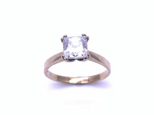 9ct Yellow Gold CZ Solitaire Ring