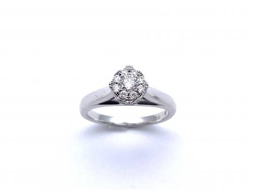 9ct White Gold Diamond Cluster Ring 0.35ct