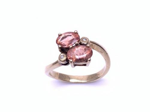 9ct Labradorite & Diamond Ring