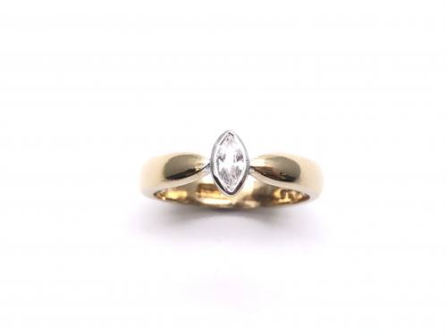 9ct Yellow Gold CZ Marquise Ring