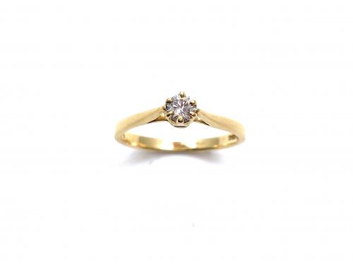 18ct Yellow Gold Diamond Solitaire Ring