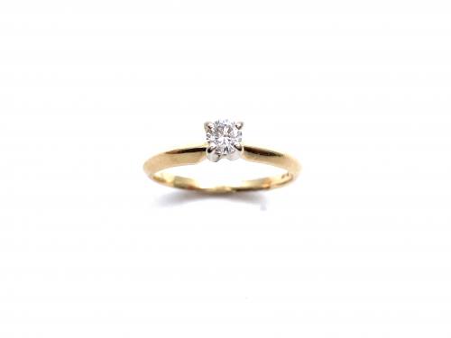 14ct Yellow Gold Diamond Solitaire Ring