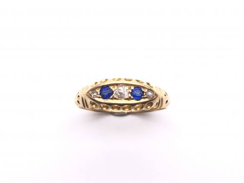 18ct Synthetic Sapphire & Diamond Ring