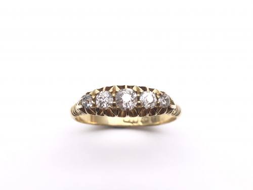 Victorian 18ct Yellow Gold Diamond 5 Stone Ring
