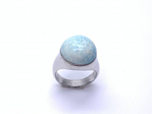 Silver Turquoise Round Ring