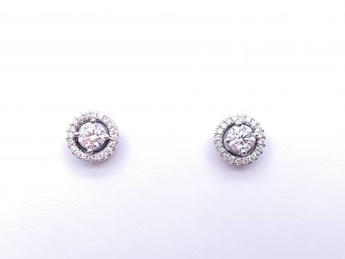 Platinum Diamond Earrings Solitaire/Clusters0.80ct