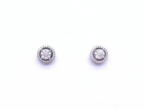 Platinum Diamond Earrings Solitaire/Clusters1.22ct