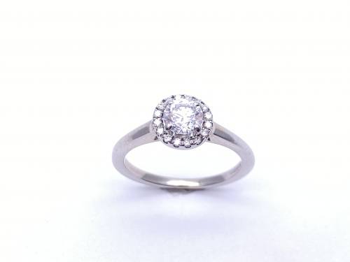 18ct Diamond Halo Solitaire Ring
