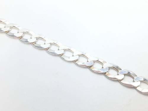 Silver Flat Open Curb Bracelet 7 Inch