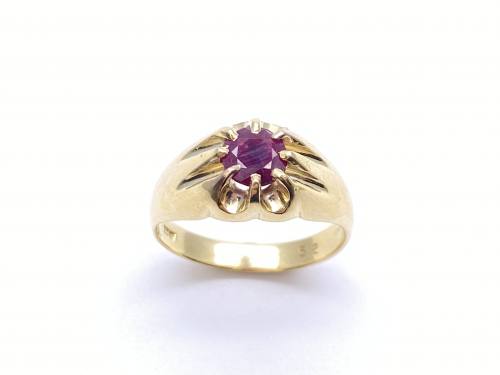 18ct Yellow Gold Ruby Solitaire Ring