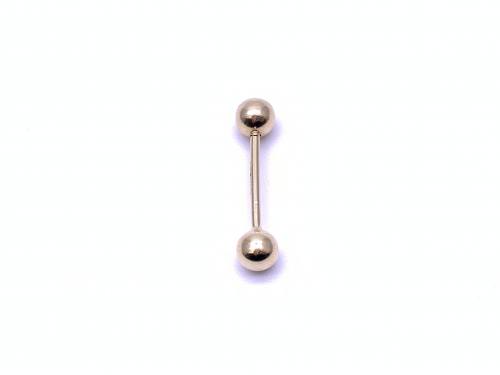 18ct Yellow Gold 22mm Barbell