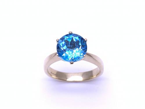 9ct Blue Topaz Solitaire Ring